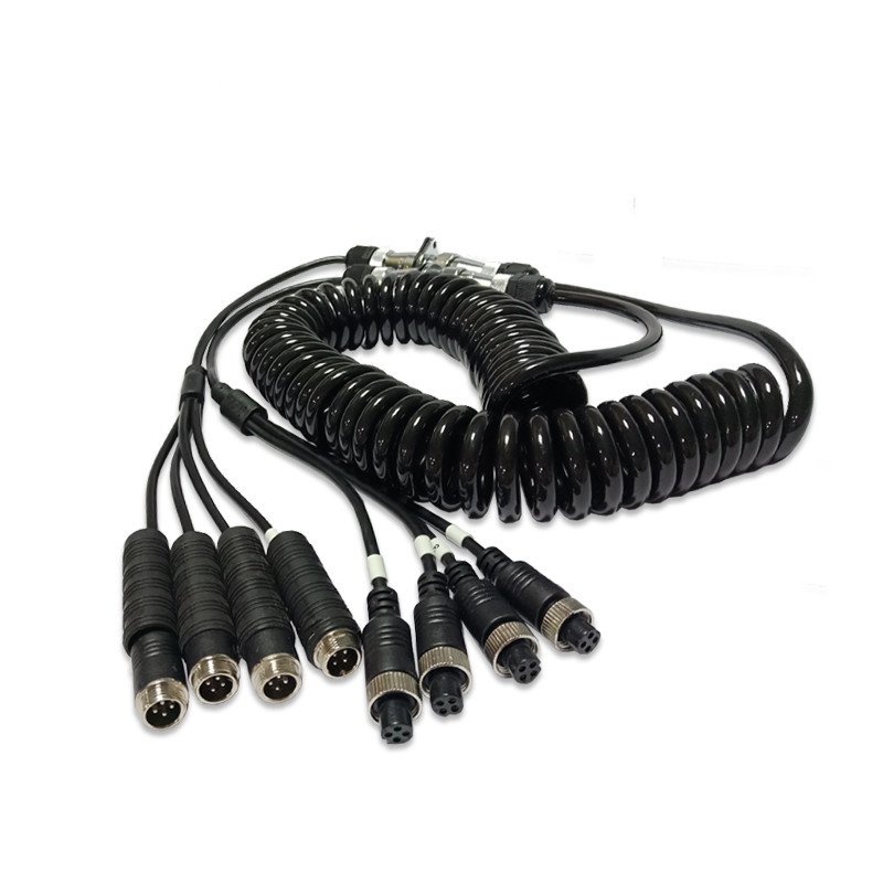 High Quality Waterproof Aviation Connector Spring Cable Vehicle-Grade for Truck DVR Reliable Vehicle Connectors